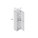 Armadio multiuso 2 ante Betulla, Scarpiera con ripiani regolabili, Mobile porta scarpe a 2 ante, 100% Made in Italy, 45x37h195 cm, Olmo