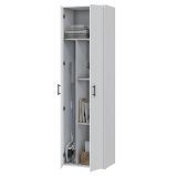 Armadio Multiuso 2 Ante Bianco 2 Ripiani Apertura Battente 60x206h cm, 2 Ante - Strevi