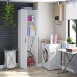 Armadio Multiuso 2 Ante Bianco 2 Ripiani Apertura Battente 60x206h cm, 2 Ante - Strevi