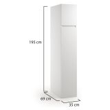 Armadio Multiuso 2 Ante Bianco 3 Ripiani 2 Ante 35x195h cm, Ideale per Lavanderia Made in Italy - Gilroy