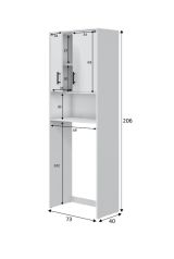 Armadio Multiuso 2 Ante Bianco 3 Ripiani Apertura Battente 73x206h cm, 2 Ante - Delebio