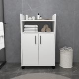 Armadio Multiuso 2 Ante Bianco 4 Ripiani 2 Ante 60x97h cm, 3 Vani - Marzi
