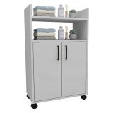 Armadio Multiuso 2 Ante Bianco 4 Ripiani 2 Ante 60x97h cm, 3 Vani - Marzi