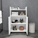 Armadio Multiuso 2 Ante Bianco 4 Ripiani 2 Ante 60x97h cm, 3 Vani - Marzi