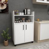 Armadio Multiuso 2 Ante Bianco 4 Ripiani 2 Ante 60x97h cm, 3 Vani - Marzi