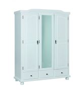 Armadio Multiuso 2 Ante Bianco 4 Ripiani 3 Cassetti 150x200h cm, Apertura Battente - Somma