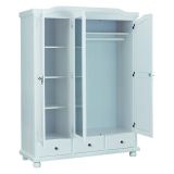 Armadio Multiuso 2 Ante Bianco 4 Ripiani 3 Cassetti 150x200h cm, Apertura Battente - Somma