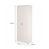 Armadio Multiuso 2 Ante Bianco 5 Ripiani Apertura Battente 70x189h cm, 2 Ante - Pazzano