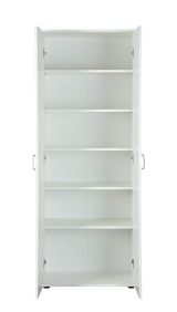 Armadio Multiuso 2 Ante Bianco 5 Ripiani Apertura Battente 70x189h cm, 2 Ante - Pazzano