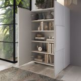 Armadio Multiuso 2 Ante Bianco Lucido 4 Ripiani Cassetti 78x115.5h cm, 5 Vani - Montale