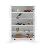 Armadio Multiuso 2 Ante Bianco Lucido 4 Ripiani Cassetti 78x115.5h cm, 5 Vani - Montale