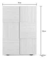 Armadio Multiuso 2 Ante Bianco Lucido 4 Ripiani Cassetti 78x115.5h cm, 5 Vani - Montale