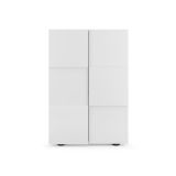 Armadio Multiuso 2 Ante Bianco Lucido 4 Ripiani Cassetti 78x115.5h cm, 5 Vani - Montale