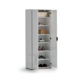 Armadio Multiuso 2 Ante Bianco Lucido Cassetti 6 Ripiani 72.5x180h cm, 2 Ante - Angitola