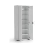 Armadio Multiuso 2 Ante Bianco Lucido Cassetti 6 Ripiani 72.5x180h cm, 2 Ante - Angitola
