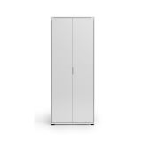 Armadio Multiuso 2 Ante Bianco Lucido Cassetti 6 Ripiani 72.5x180h cm, 2 Ante - Angitola