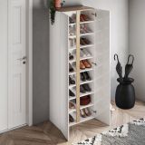 Armadio Multiuso 2 Ante Bianco Lucido Trasparente 8 Ripiani Cassetti 70x185h cm, 9 Vani - Gradoli