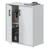 Armadio Multiuso 2 Ante Bianco un Ripiano Apertura Battente 80x88h cm, 2 Ante - Senorbi