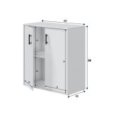 Armadio Multiuso 2 Ante Bianco un Ripiano Apertura Battente 80x88h cm, 2 Ante - Senorbi