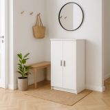 Armadio multiuso 2 ante Dfische, 55x35 h108 cm, Bianco opaco