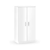 Armadio multiuso 2 ante Dfische, 55x35 h108 cm, Bianco opaco