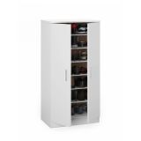 Armadio multiuso 2 ante Dfische, 55x35 h108 cm, Bianco opaco