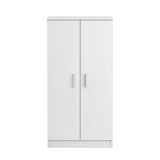 Armadio multiuso 2 ante Dfische, 55x35 h108 cm, Bianco opaco