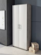 Armadio multiuso 2 ante Dpazzin, 79x34h188 cm, Bianco e Cemento