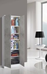 Armadio multiuso 2 ante Dradic, 72x36h186 cm, Bianco e Cemento
