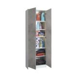 Armadio multiuso 2 ante Dradic, 72x36h186 cm, Bianco e Cemento
