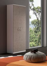 Armadio multiuso 2 ante Dradic, 72x36h186 cm, Bianco e Marrone