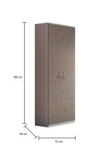 Armadio multiuso 2 ante Dradic, 72x36h186 cm, Bianco e Marrone