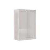 Armadio multiuso 2 ante Endine, Mobile multifunzionale, Mobiletto scarpiera, Guardaroba porta scarpe, Made in Italy, 78x35 h113 cm, Bianco