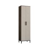 Armadio multiuso 2 ante Equuleus, Mobile multifunzionale, Mobiletto scarpiera, Guardaroba porta scarpe, 50x36 h184 cm, Marrone e Antracite