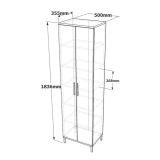 Armadio multiuso 2 ante Equuleus, Mobile multifunzionale, Mobiletto scarpiera, Guardaroba porta scarpe, 50x36 h184 cm, Marrone e Antracite