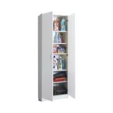 Armadio multiuso 2 ante Ermanno, 72x36h186 cm, Bianco