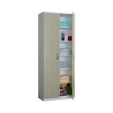 Armadio multiuso 2 ante Ermanno, 72x36h186 cm, Bianco e Rovere