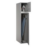 Armadio Multiuso 2 Ante Grigio 3 Ripiani 2 Ante 35x195h cm, Ideale per Lavanderia Made in Italy - Gilroy