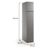 Armadio Multiuso 2 Ante Grigio 3 Ripiani 2 Ante 35x195h cm, Ideale per Lavanderia Made in Italy - Gilroy