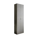 Armadio Multiuso 2 Ante Grigio Cemento 10 Ripiani Apertura Maniglia 63x212h cm, 2 Ante - Ruggiero