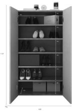 Armadio Multiuso 2 Ante Grigio Cemento 5 Ripiani Apertura Manuale 63x114h cm, 2 Ante - Floro