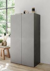 Armadio Multiuso 2 Ante Grigio Cemento 5 Ripiani Apertura Manuale 63x114h cm, 2 Ante - Floro