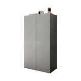 Armadio Multiuso 2 Ante Grigio Cemento 5 Ripiani Apertura Manuale 63x114h cm, 2 Ante - Floro