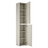 Armadio Multiuso 2 Ante Grigio Chiaro 5 Ripiani 2 Ante 45x195h cm, Gola per Apertura Ante Made in Italy - Daisuke