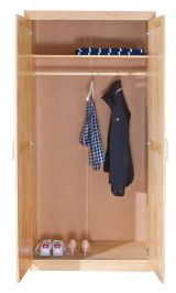 Armadio multiuso 2 ante Hamburg, Mobile multifunzionale, Mobiletto scarpiera, Guardaroba porta scarpe, 95x55 h190 cm, Rovere