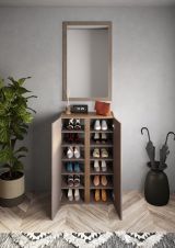 Armadio Multiuso 2 Ante Marrone Bronzo 5 Ripiani Apertura Manuale 70x111h cm, 2 Ante - Predore