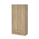 Armadio Multiuso 2 Ante Marrone Maniglie Incluse Materiale Anta in Legno Nobilitato 98.9x200.6h cm, Materiale Ripiano in Legno Nobilitato - Germano