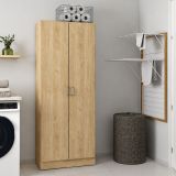 Armadio Multiuso 2 Ante Marrone Rovere 3 Ripiani 2 Ante 70x181h cm, 5 Vani - Soresina
