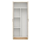 Armadio Multiuso 2 Ante Marrone Rovere 3 Ripiani 2 Ante 70x181h cm, 5 Vani - Soresina