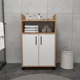 Armadio Multiuso 2 Ante Marrone Rovere 4 Ripiani 2 Ante 60x97h cm, 3 Vani - Marzi